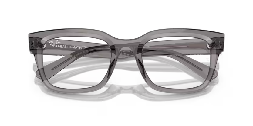 Folded view of rayban chad optics frame #color_transparent grey