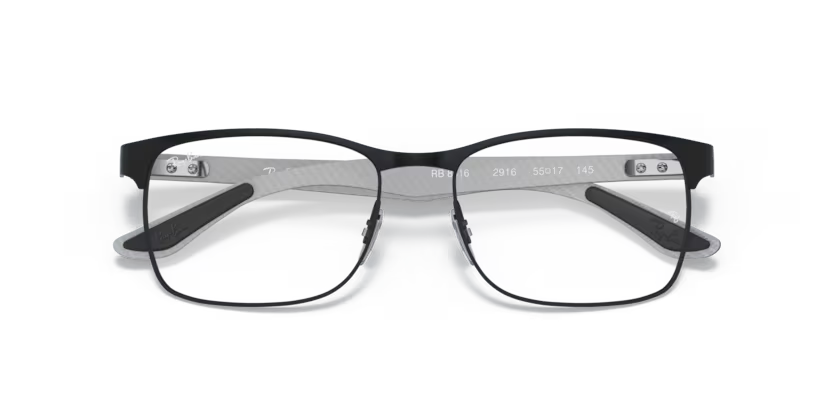 Folded view of rayban optics frame #color_Matte black on gunmetal