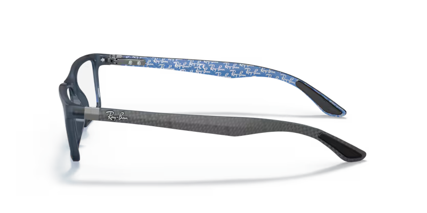 Left view of rayban optics frame #color_Demi gloss blue
