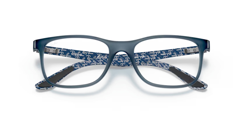 Folded view of rayban optics frame #color_matte blue