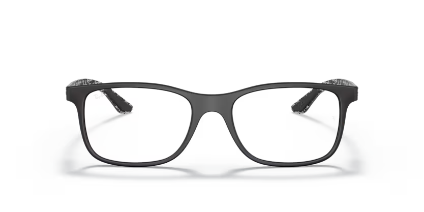 Front view of rayban optics frame #color_matte black 