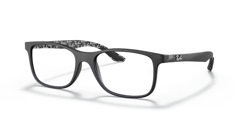 Side view of rayban optics frame #color_matte black 