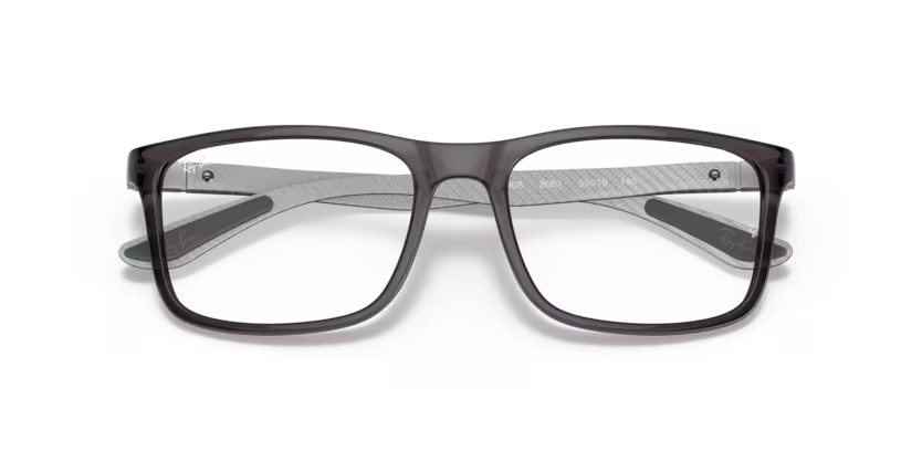 Folded view of rayban optics frame #color_transparent grey