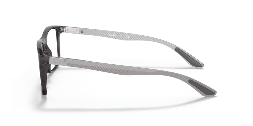 Left view of rayban optics frame #color_transparent grey