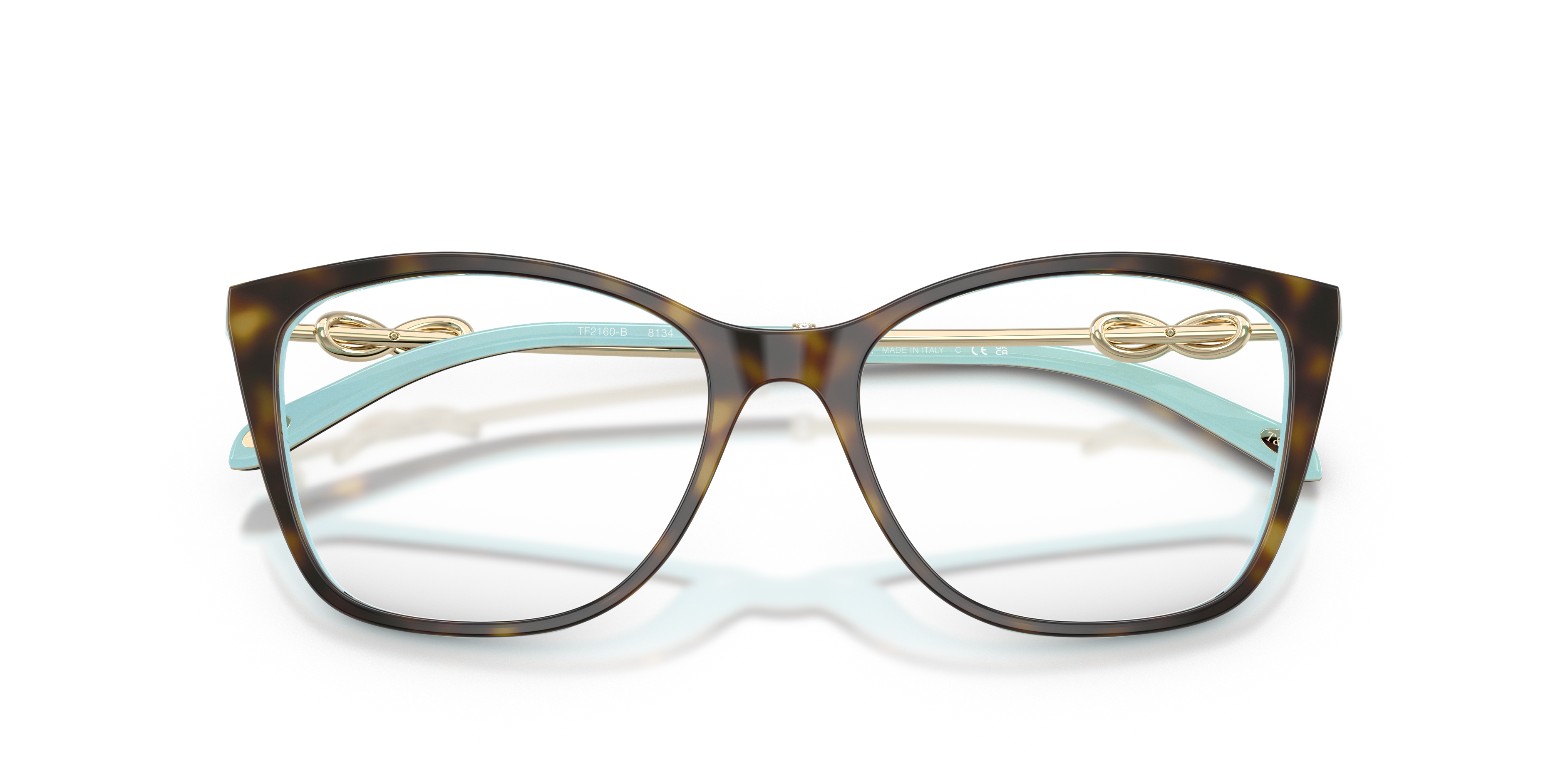 Folded view of Tiffany 2160B 1#color_Havana on tiffany blue