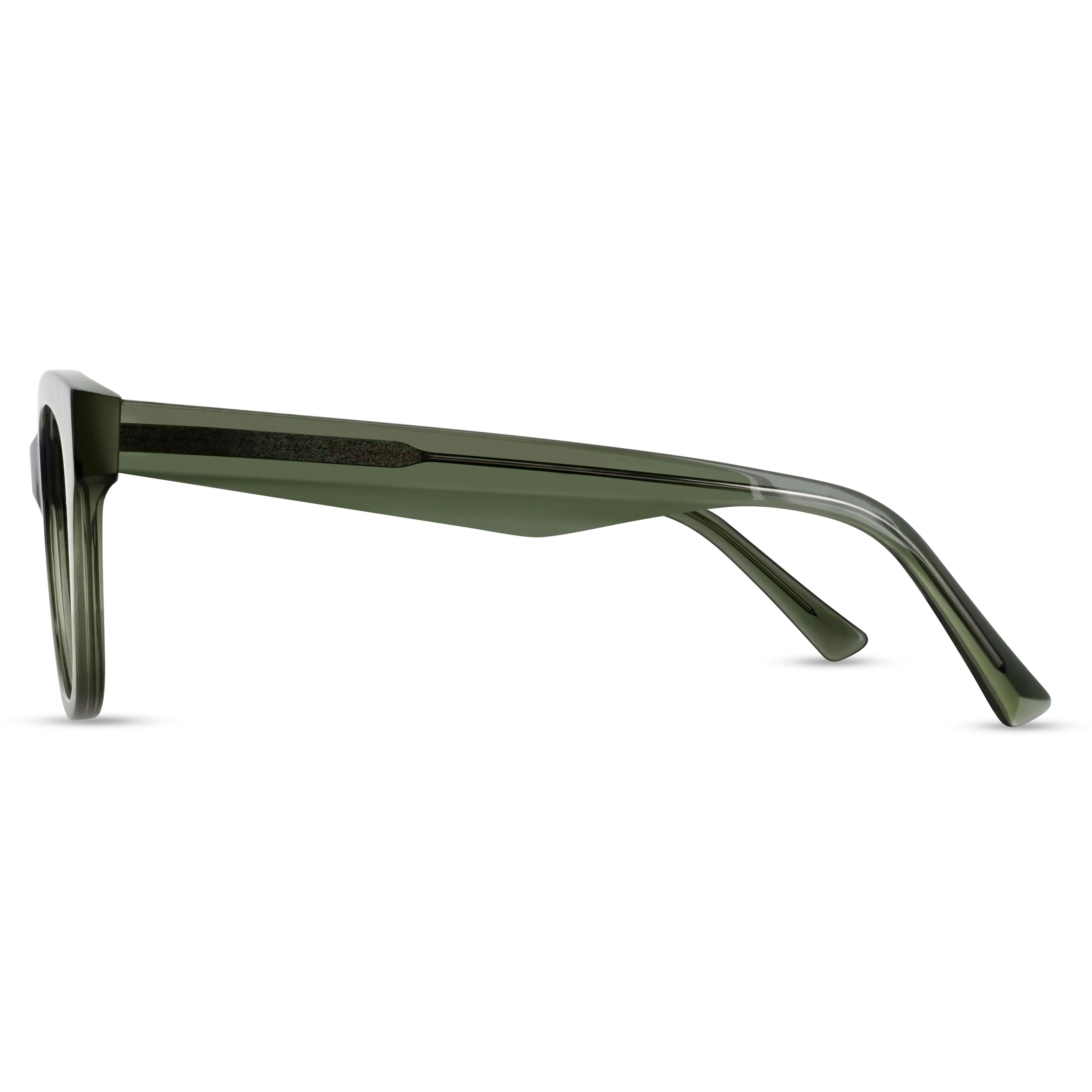 Angled view of Arhlo frame ARH011#color_C1 Polished Green Crystal