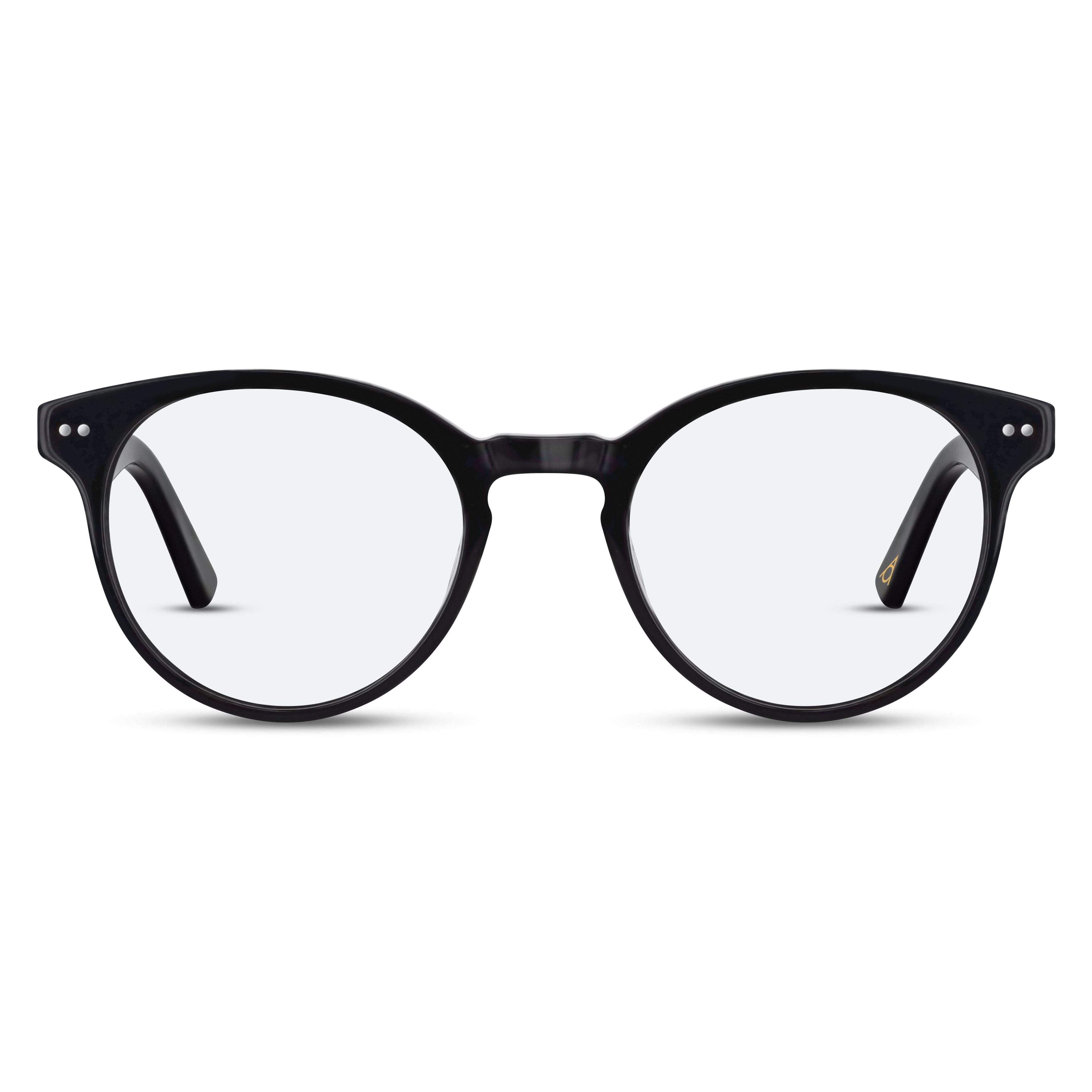Front view of Arhlo frame ARH014#color_C1 Polished Black