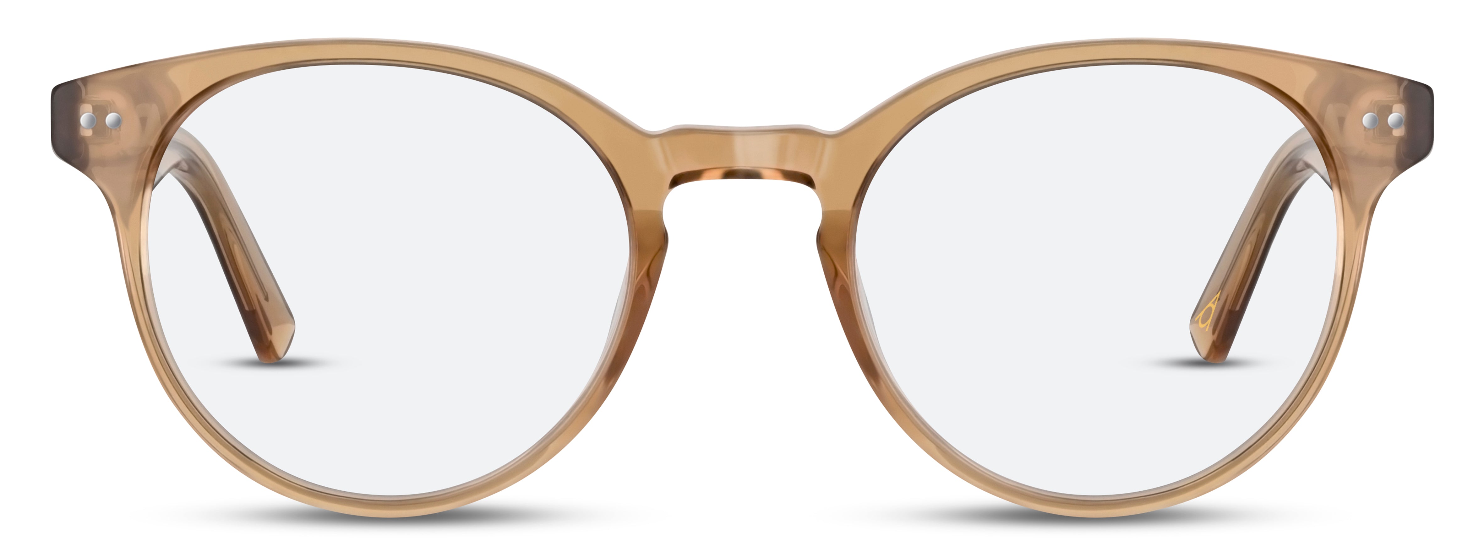 Front view of Arhlo frame ARH014#color_C2 Polished Brown Crystal