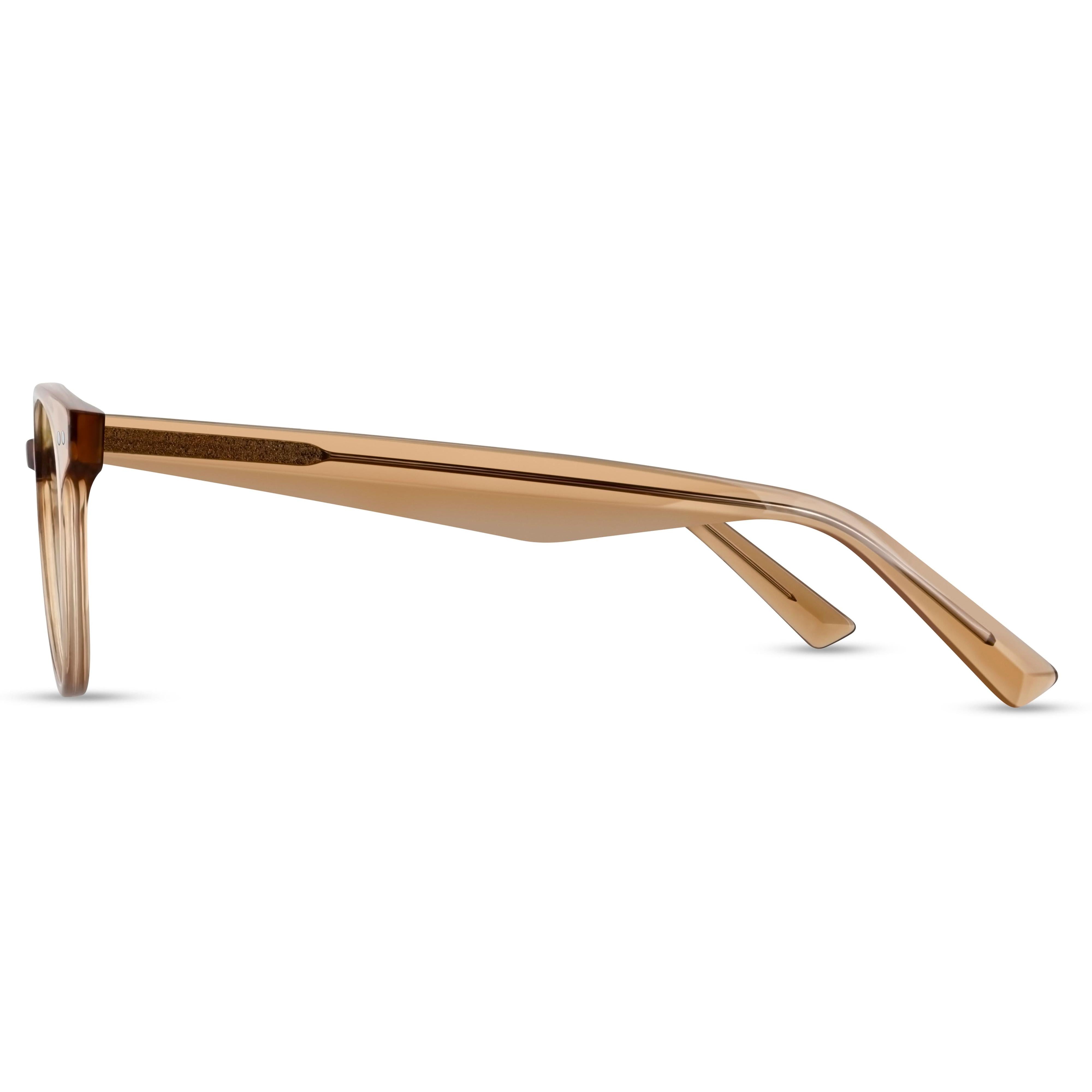 Angled view of Arhlo frame ARH014#color_C2 Polished Brown Crystal