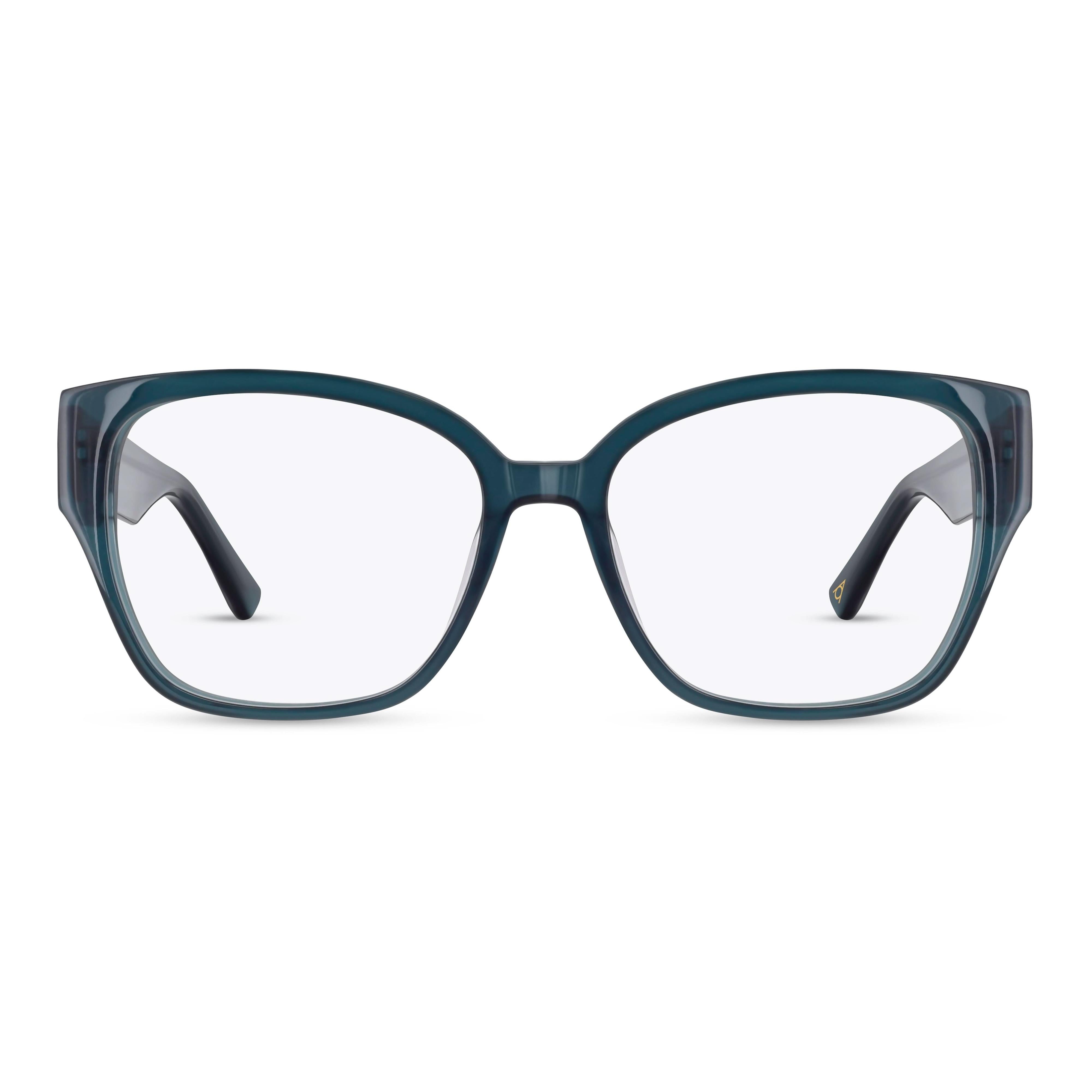 Front view of Arhlo frame ARH021#C1 Polished Teal Crystal