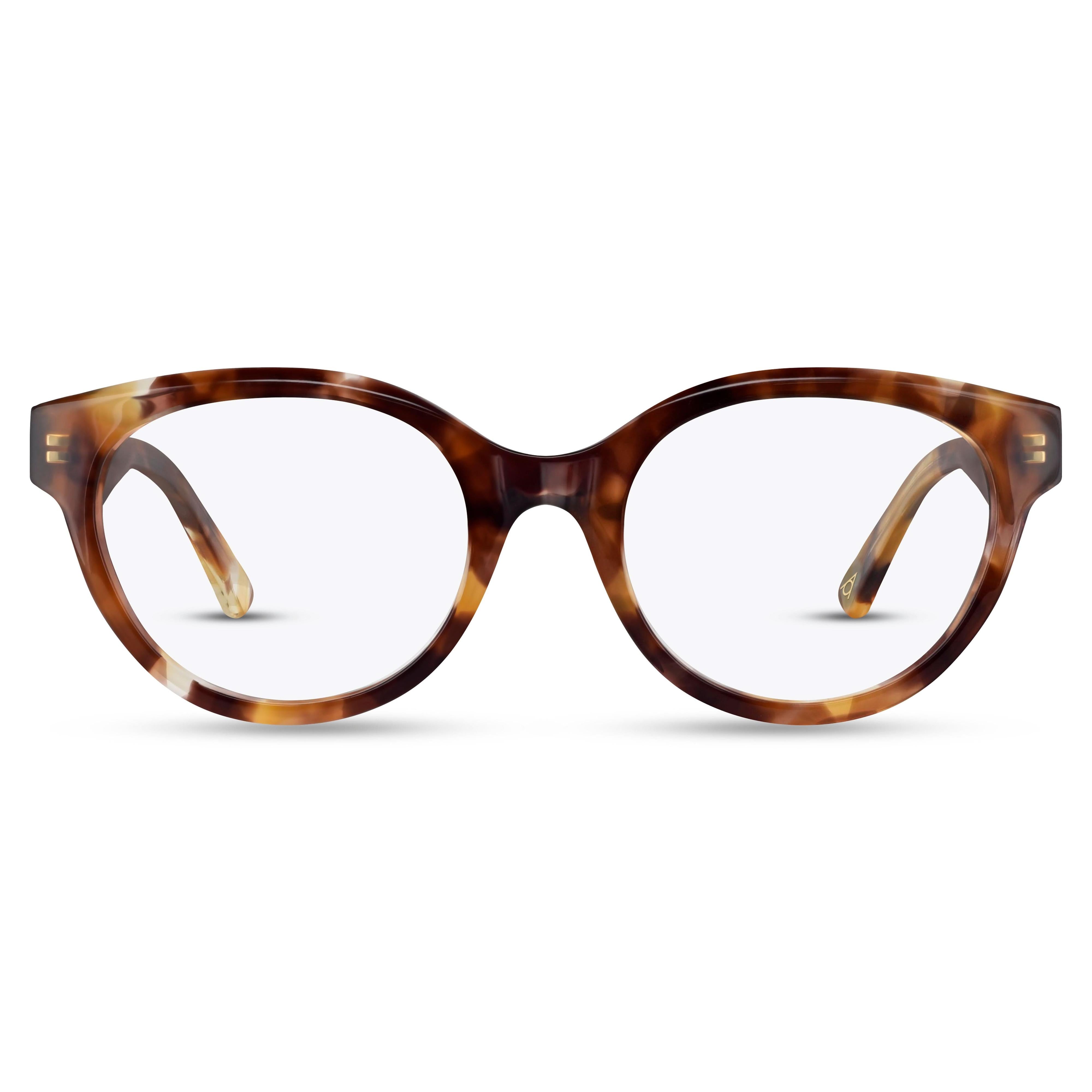 Front view of Arhlo frame ARH026#color_C2 Brown Marble