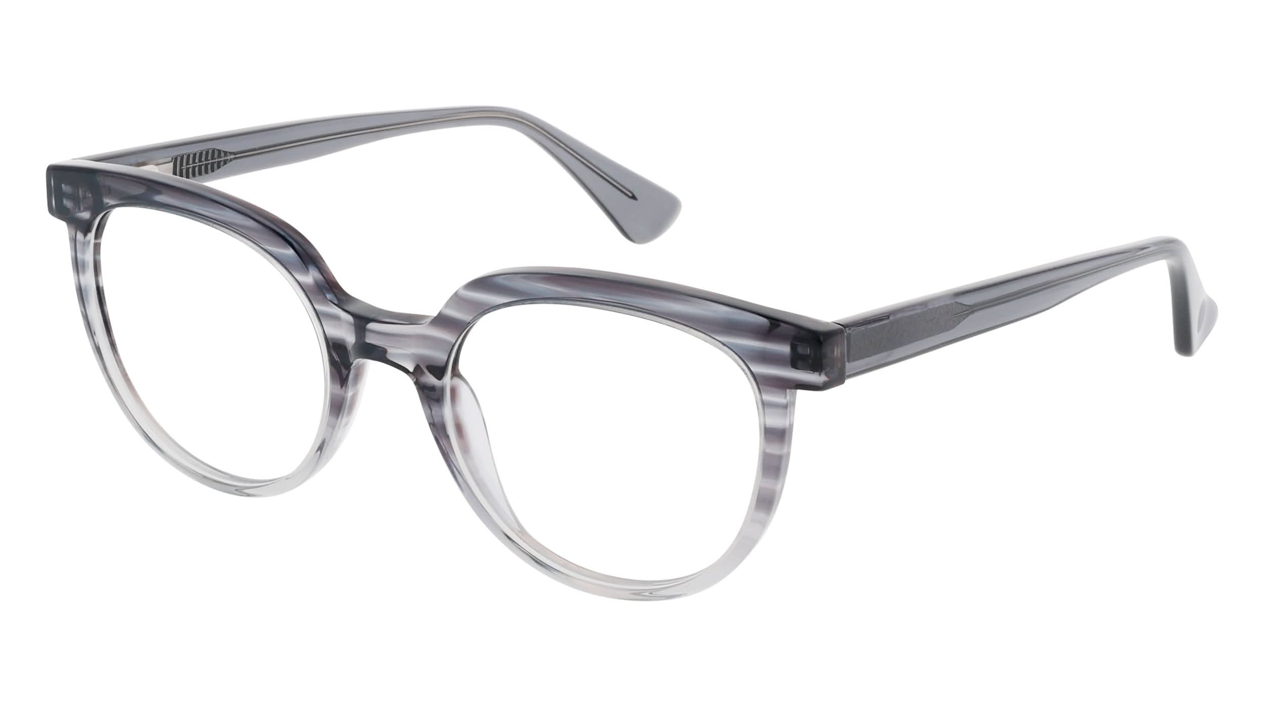 Angled view of Duncan and Todd frame BEACON5020C1-transparent-grey#color_transparent grey