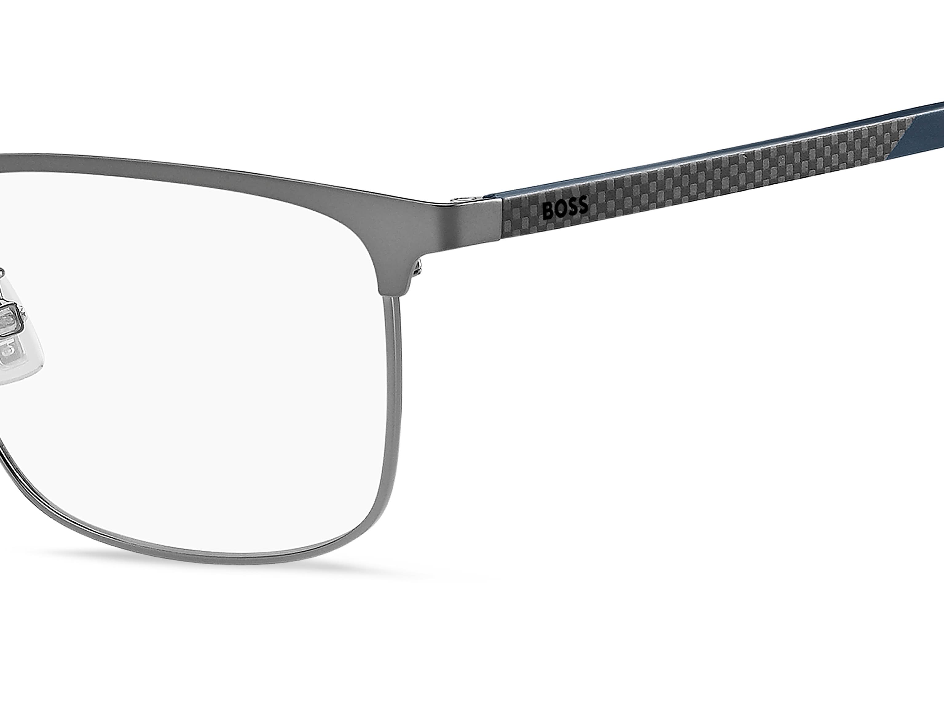 Back view of hugo boss 1802 frame #color_matte dark ruthenium blue
