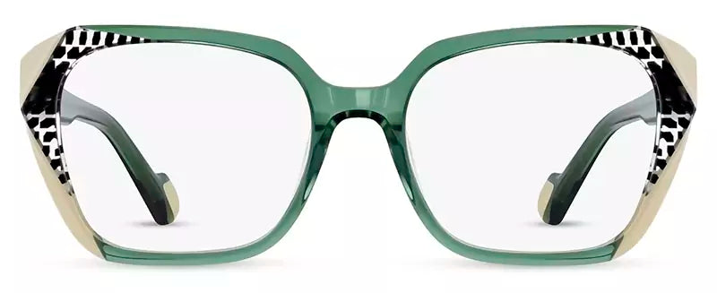 Front view of Cocoa Mint CM9182 #C2 Green crystal