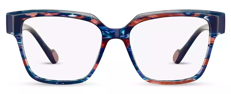 Front view of Cocoa Mint CM9195 #C1 Blue/Pink