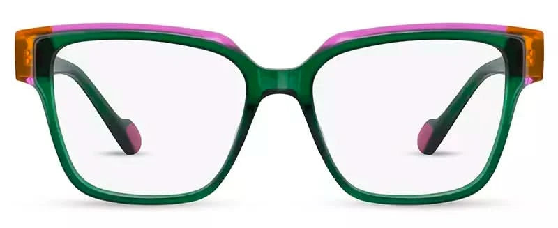 Front view of Cocoa Mint CM9195 #C2 Transparent Dark Green
