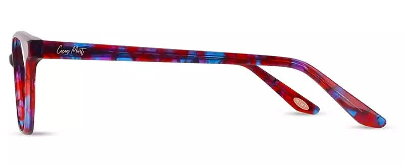 Side view of Cocoa Mint CM9206 #C2 Red/Blue Marble