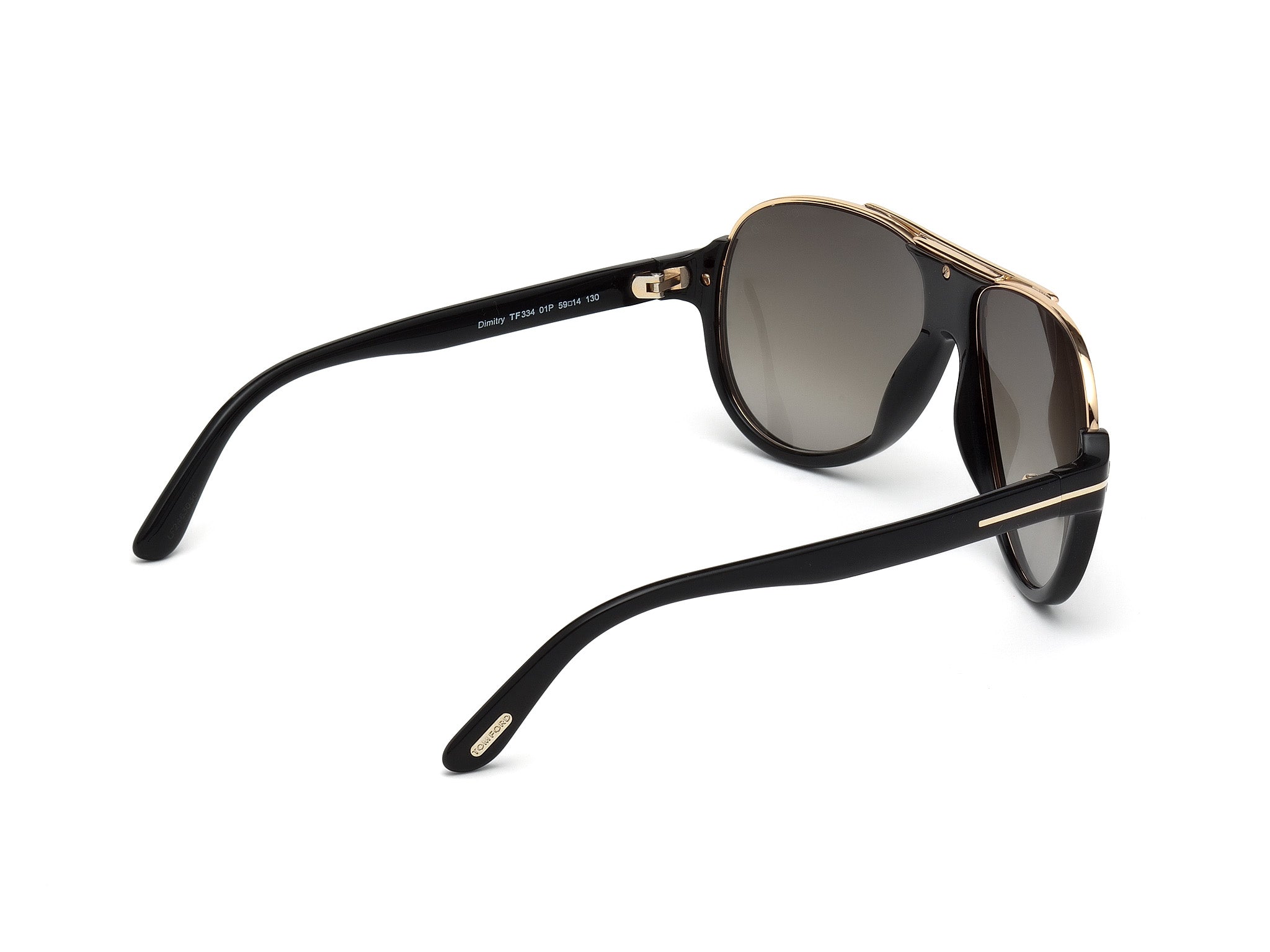 Black sunglasses with gold accents on a white background#color_Shiny Black