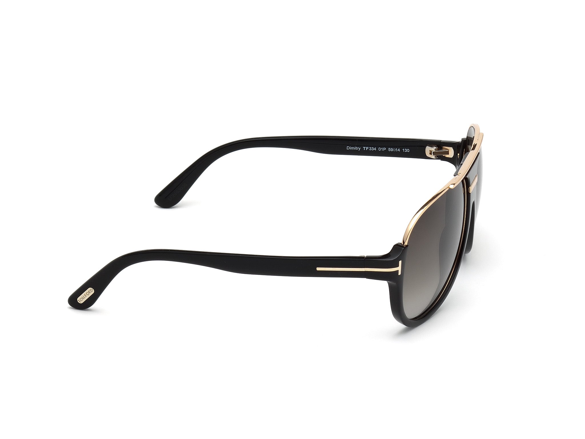 Black sunglasses with gold accents on a white background#color_Shiny Black