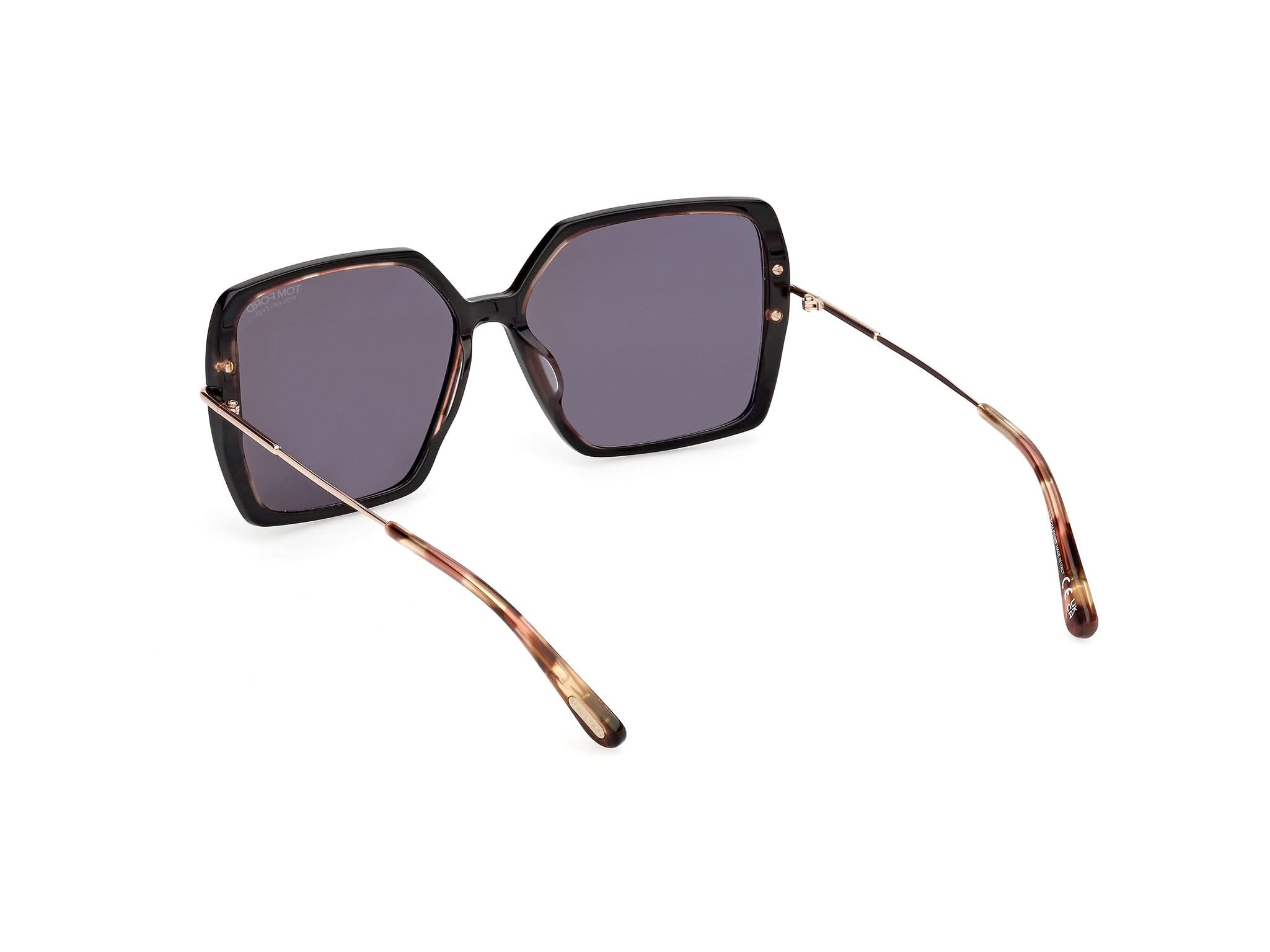 Back Side View of Tom Ford Joanna 1#color_Shiny Back and Havana