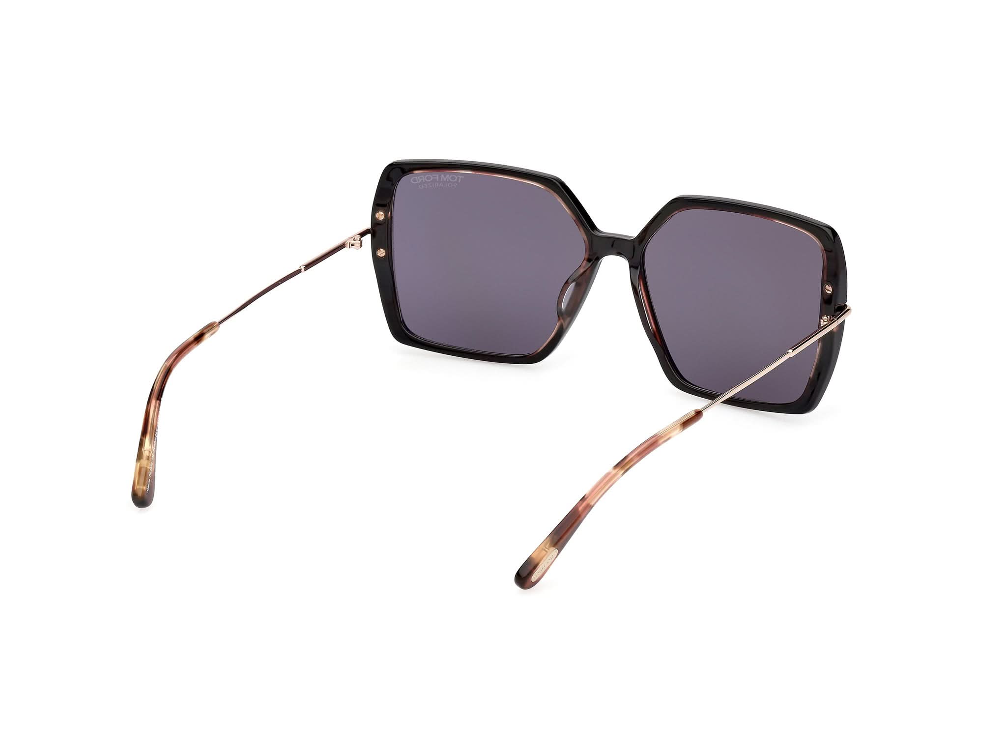 Diagnoal Side view of Tom Ford Joanna 1#color_Shiny Back and Havana