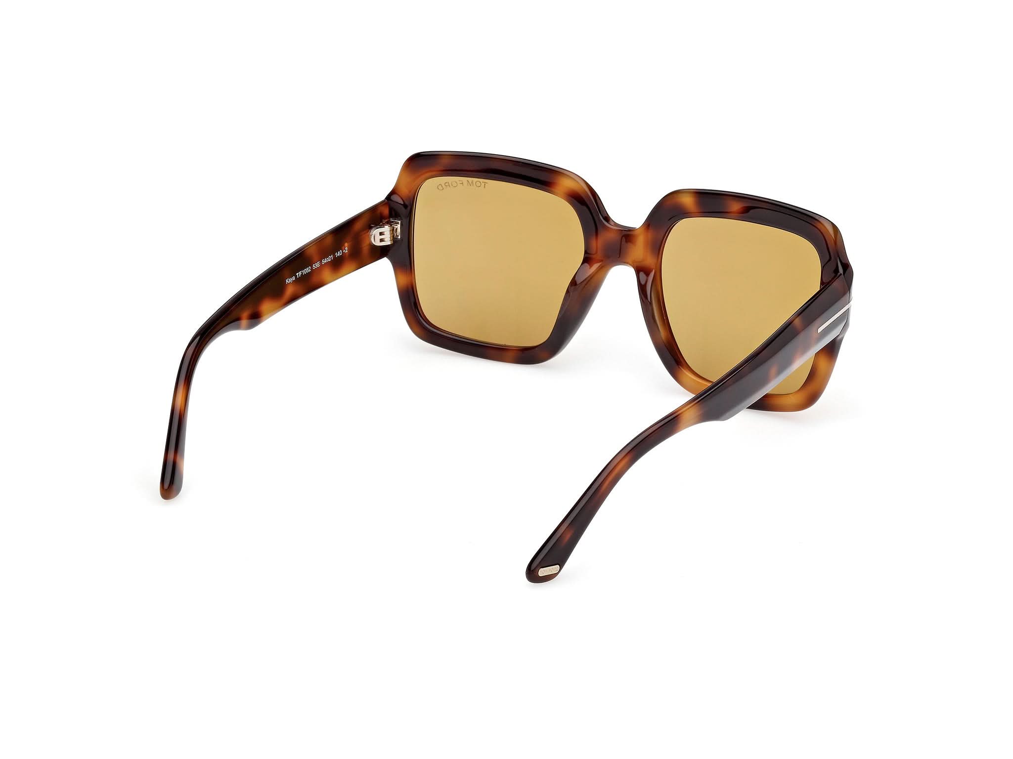 Diagnoal Side view of Tom Ford Kaya 1#color_Dark Havana