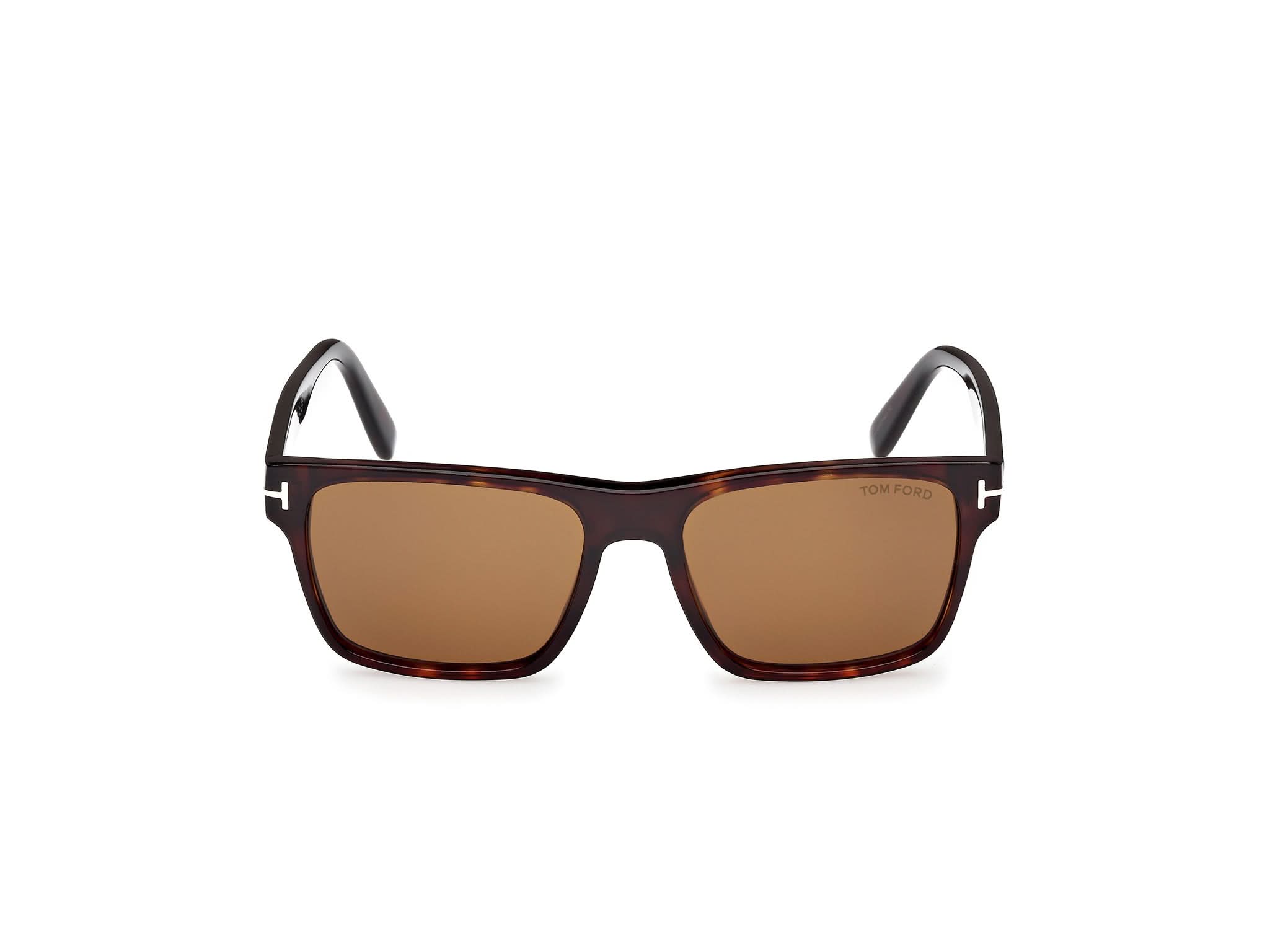Front view of Tom Ford Calder 1#color_Dark Havana