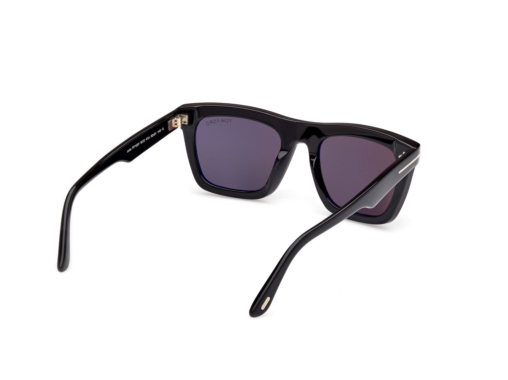 Diagnoal Side view of Tom Ford Lelio 1#color_Shiny Black