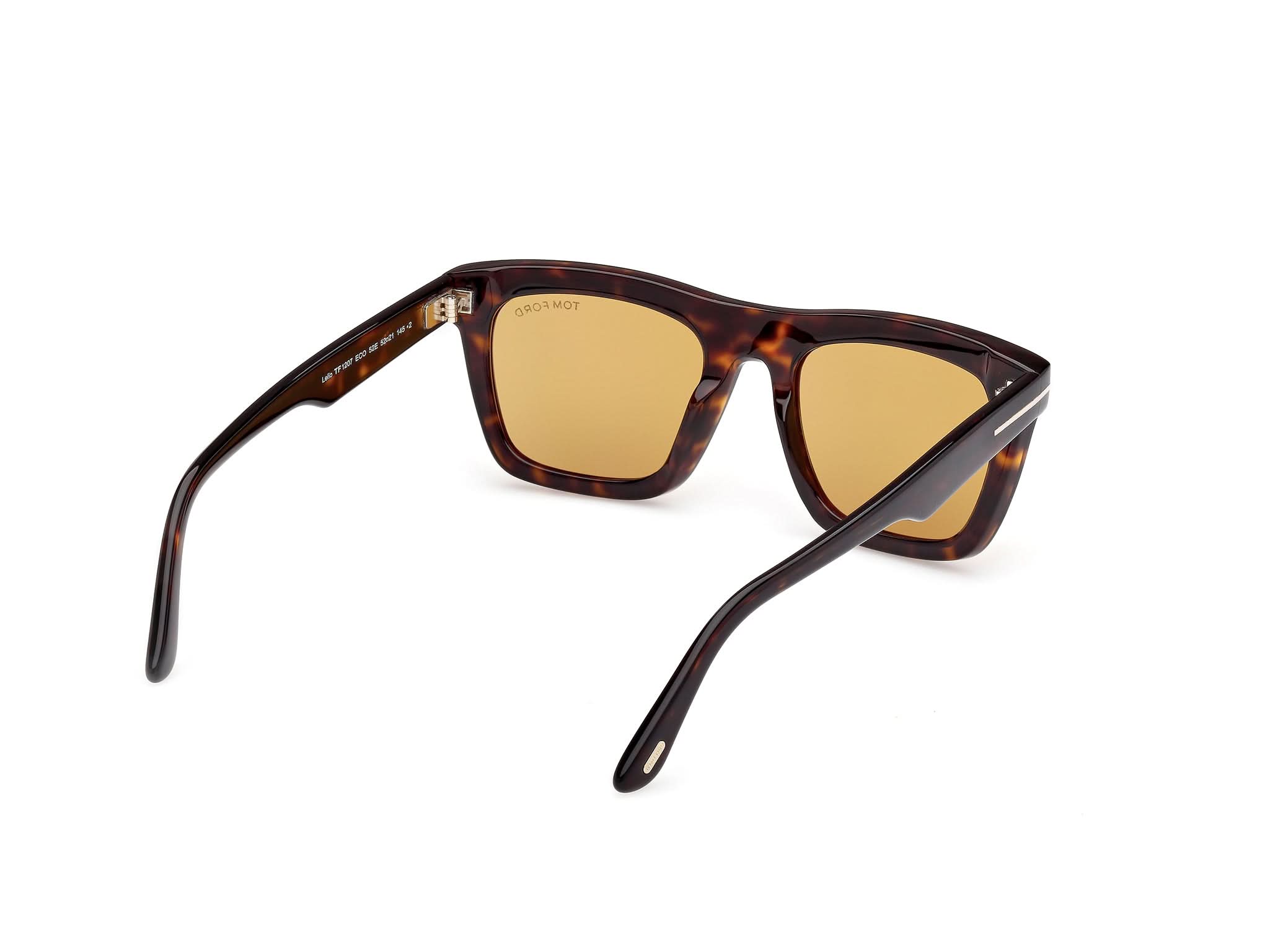 Diagnoal Side view of Tom Ford Lelio 1#color_Dark Havana