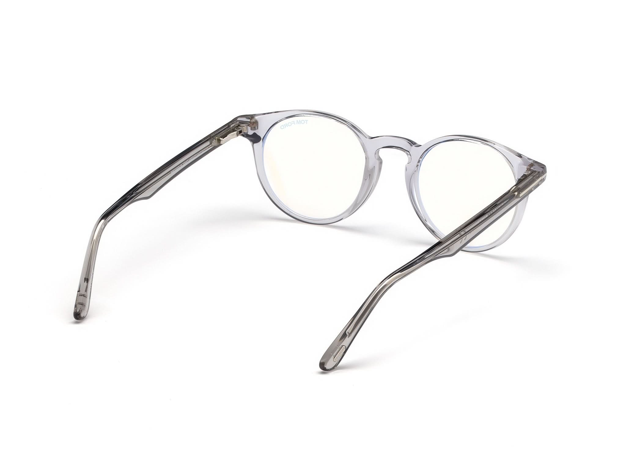 Back view of Tom Ford FT5557 1#color_grey translucent