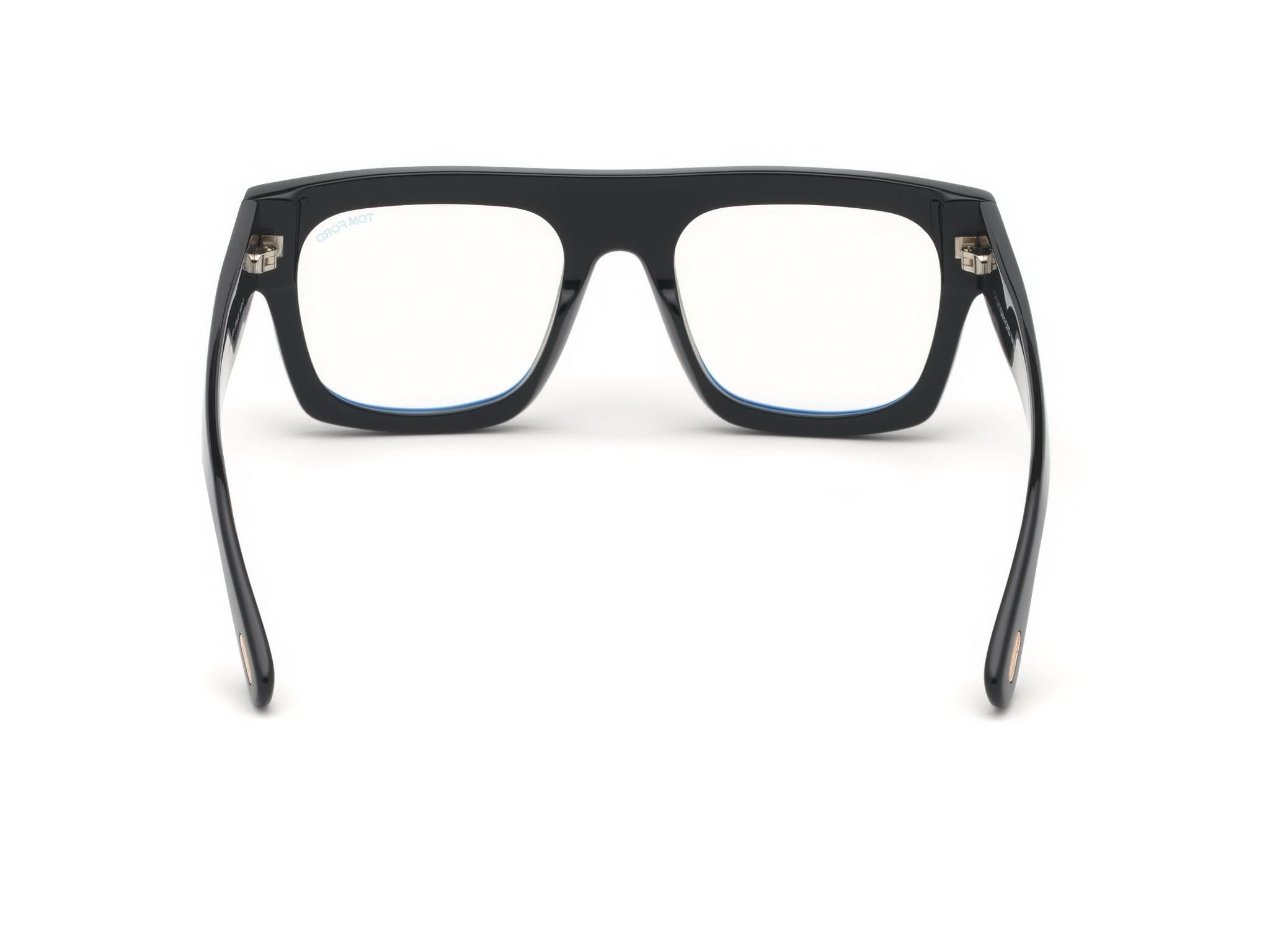 Back view of Tom Ford FT5557 1#color_Shiny Translucent Light Brown 