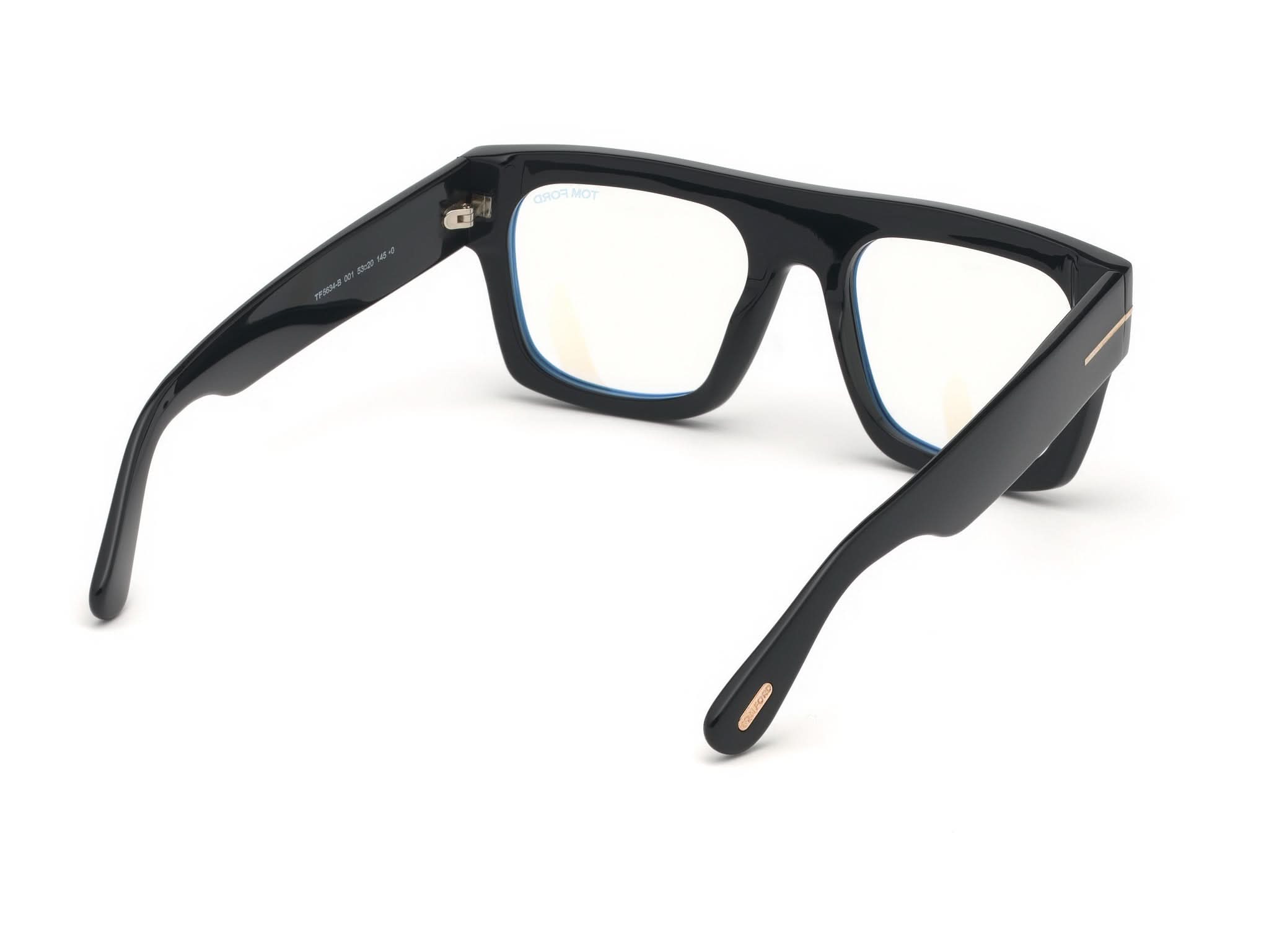 Back Side View of Tom Ford FT5557 1#color_Shiny Translucent Light Brown 