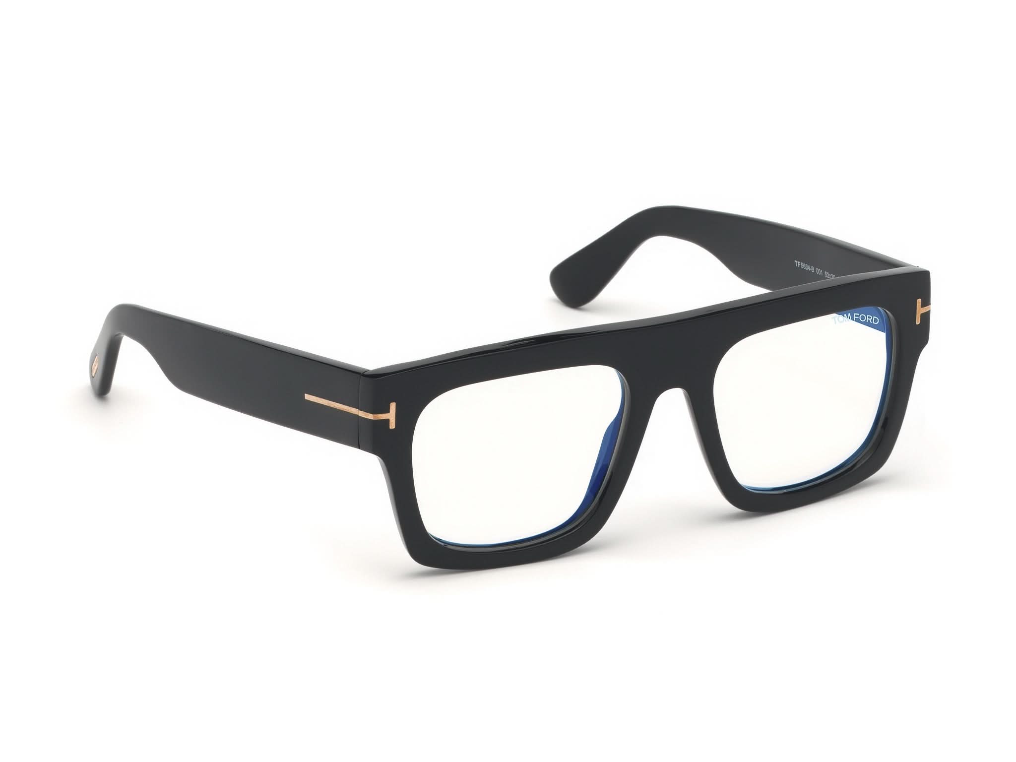 Side View of Tom Ford FT5557 1#color_Shiny Translucent Light Brown 