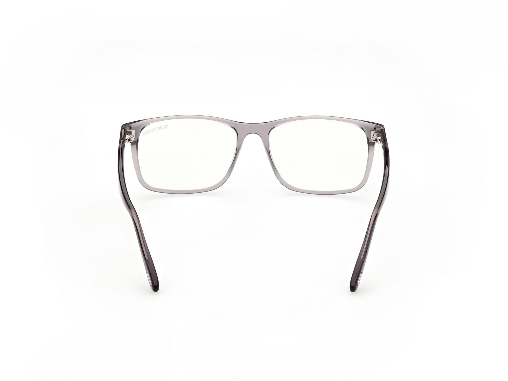 Back view of Tom Ford FT5557 1#color_grey translucent