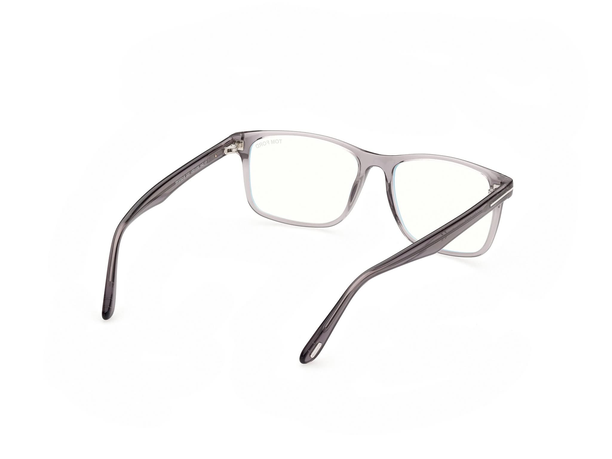 Diagnoal Side view of Tom Ford FT5557 1#color_grey translucent