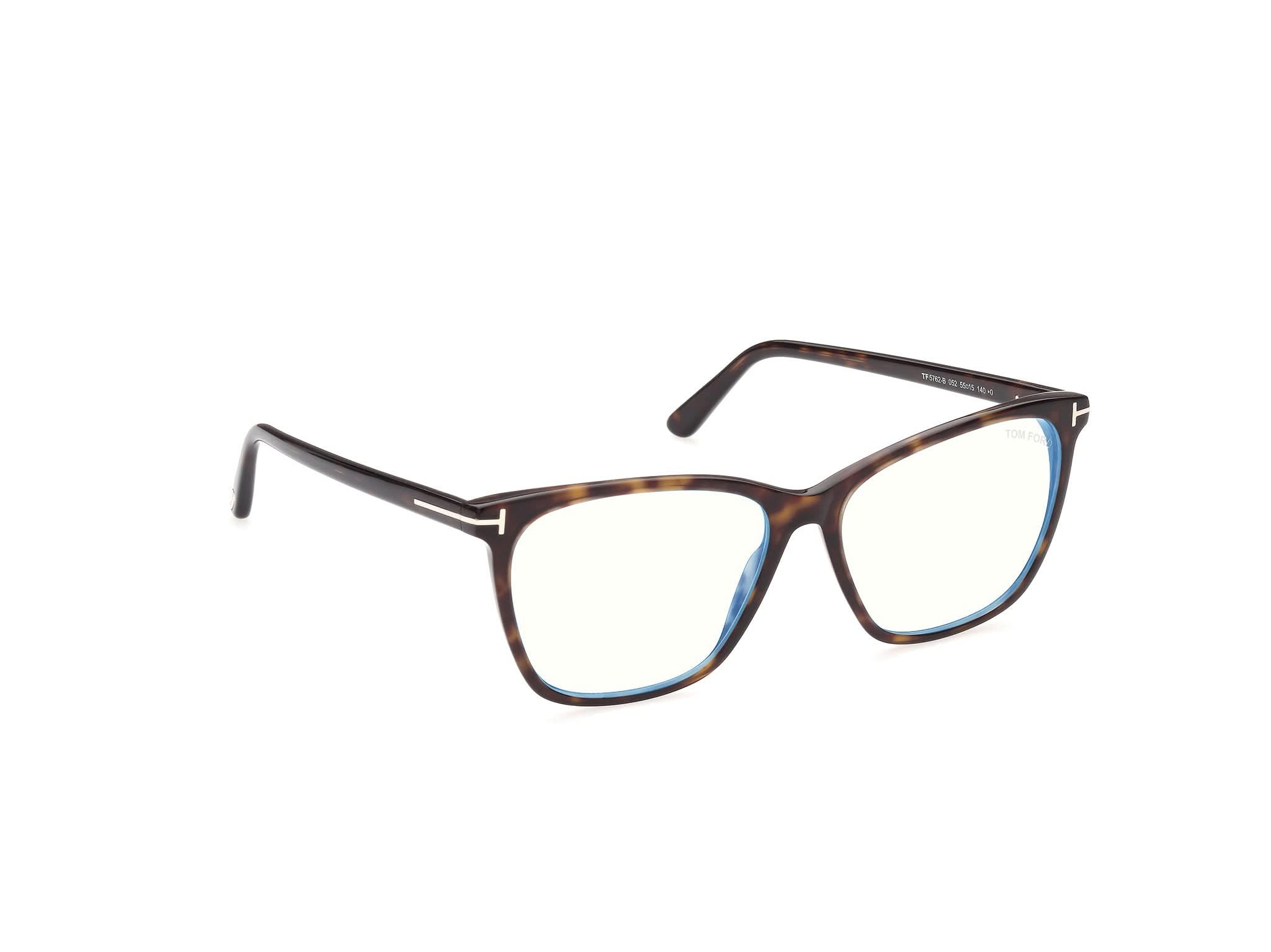 Diagnoal Side view of Tom Ford FT5762 1#color_tortoise shell