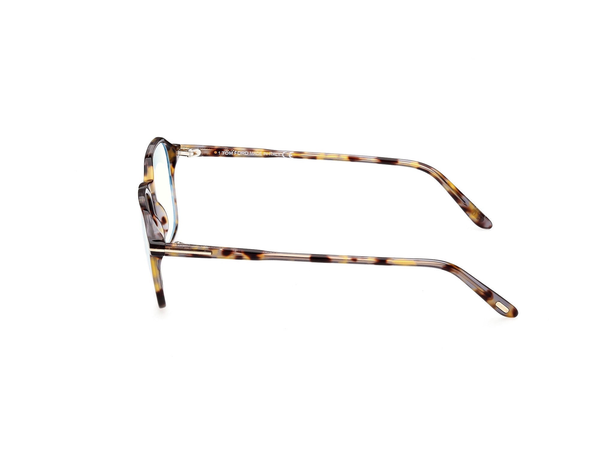 Right side view of Tom Ford FT5804 1#color_shiny grey crystal havana