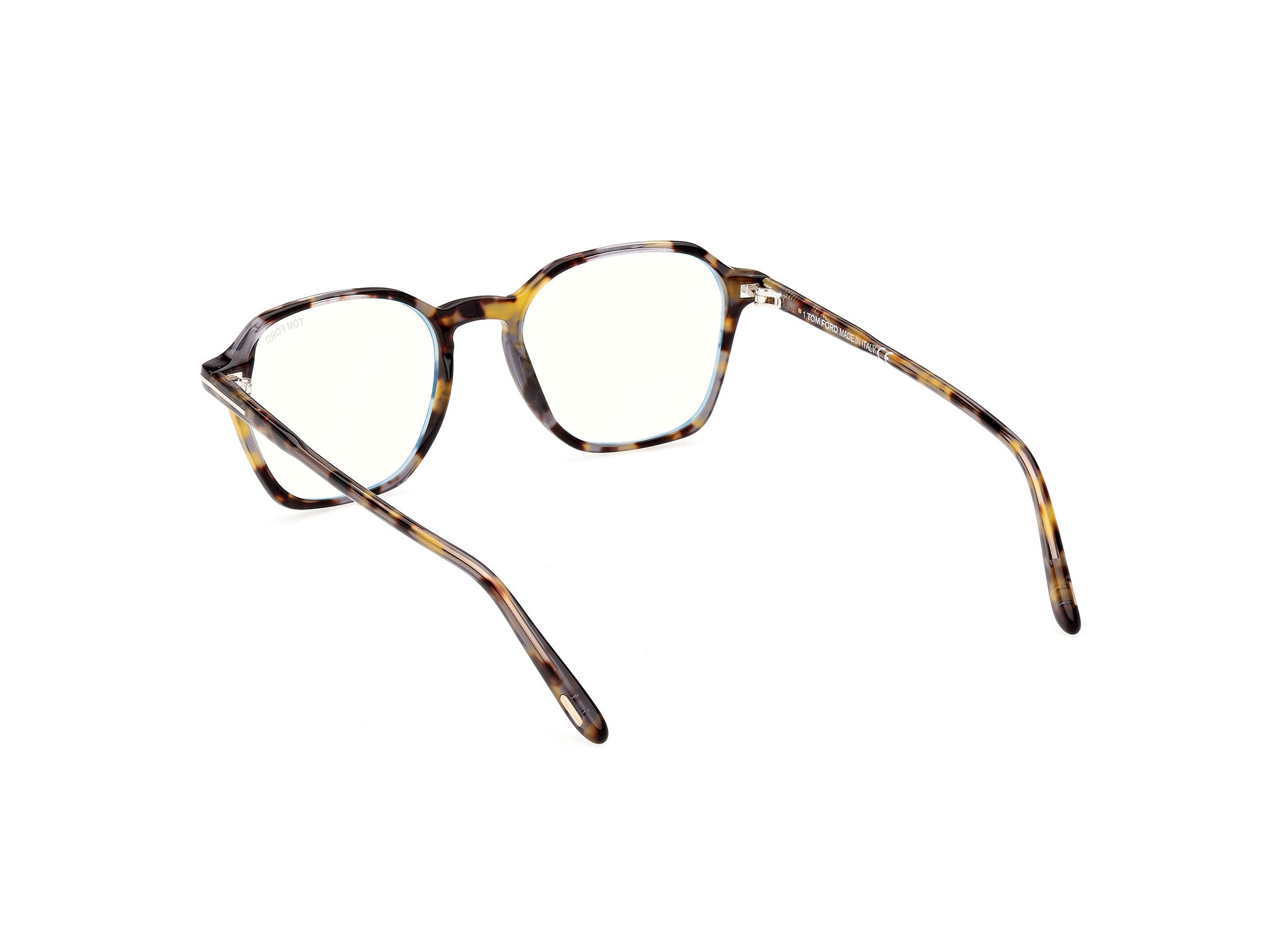Diagnoal Side view of Tom Ford FT5804 1#color_shiny grey crystal havana