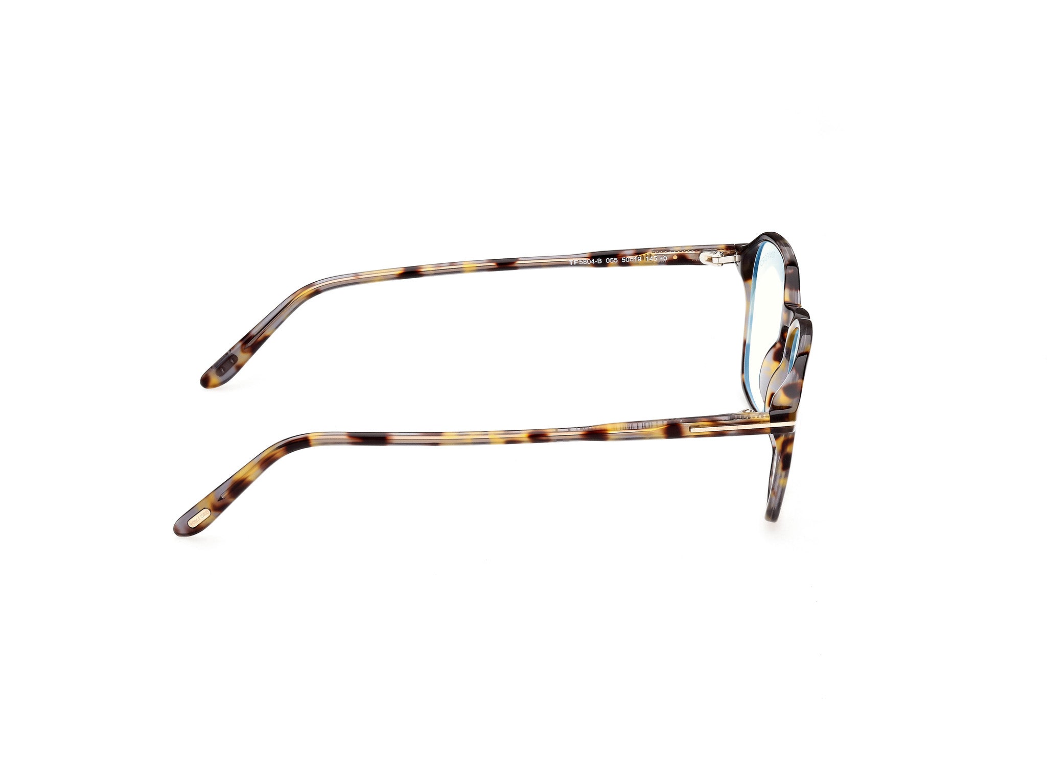 90 deg view of Tom Ford FT5804 1#color_shiny grey crystal havana