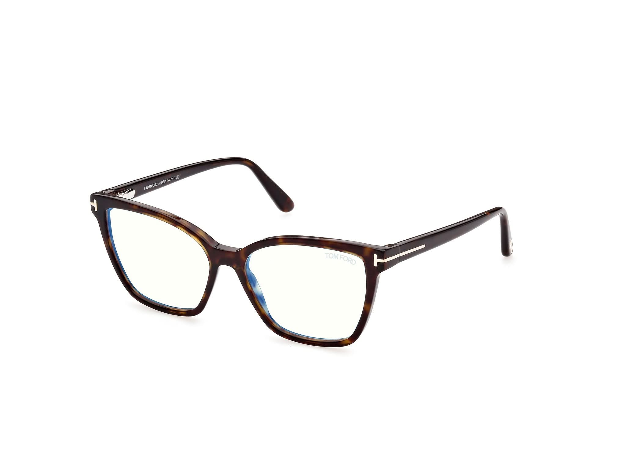 Diagnoal Side view of Tom Ford FT5812 1#color_havana