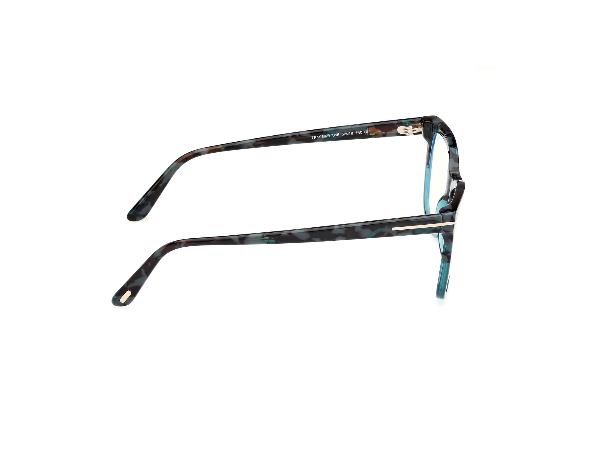90 deg view of Tom Ford FT5986 1#color_blue havana