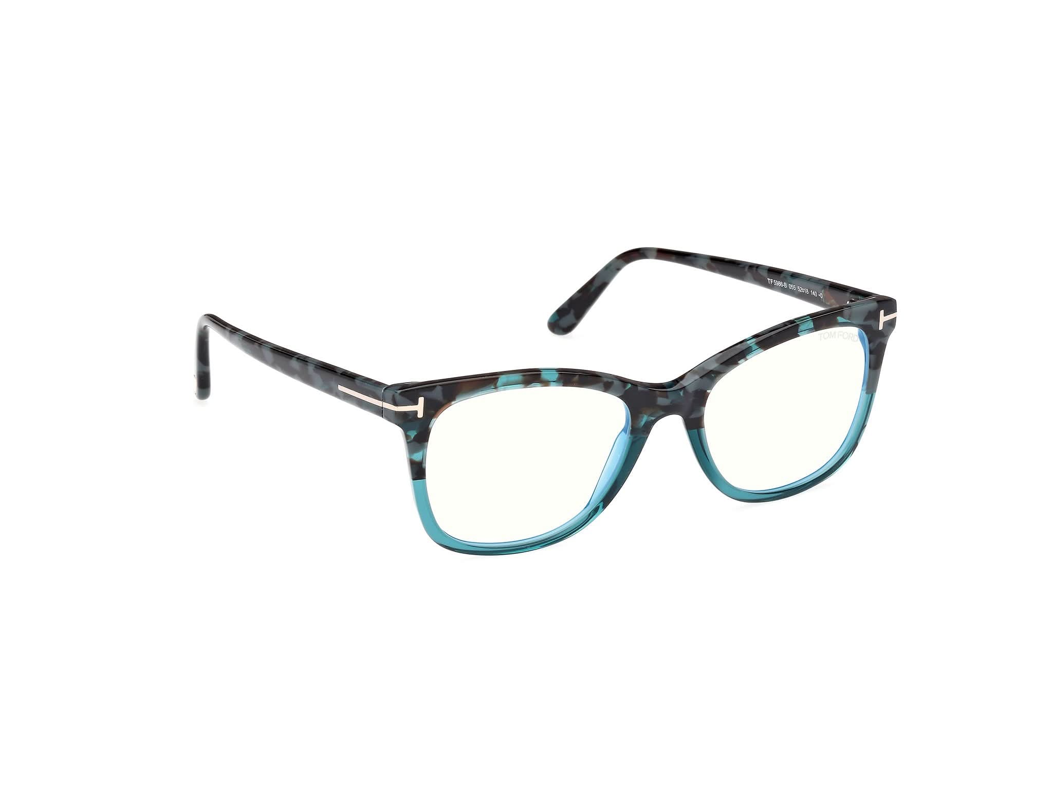 Side View of Tom Ford FT5986 1#color_blue havana