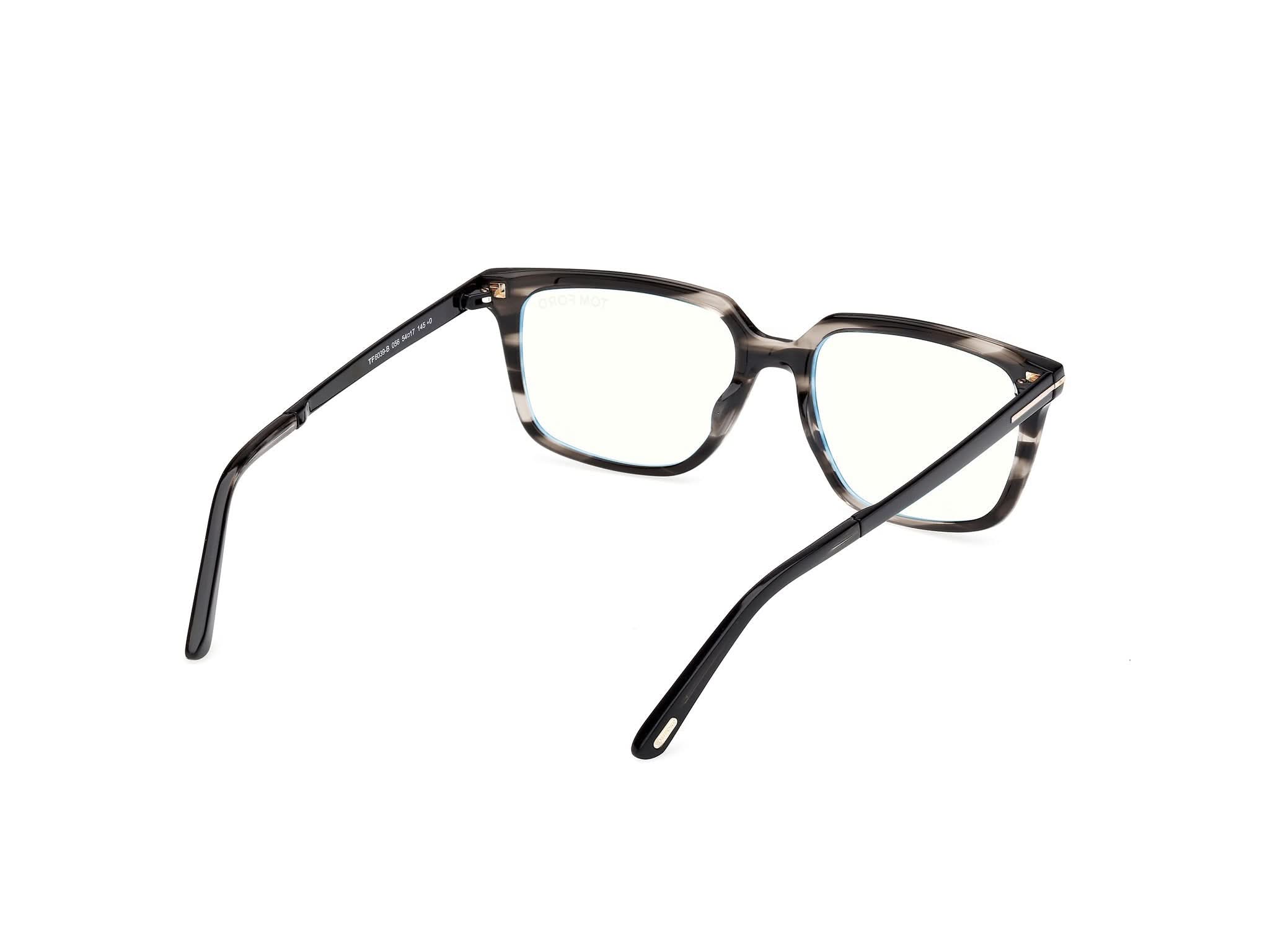 Diagnoal Side view of Tom Ford FT6039 1#color_bunt havana