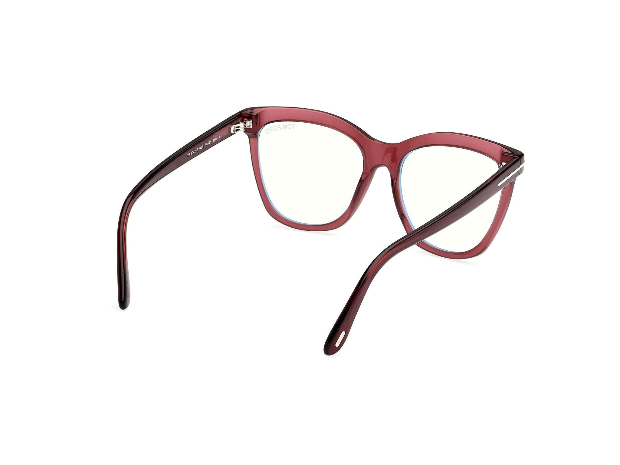Diagnoal Side view of Tom Ford FT6042 1#color_Bordeaux shiny
