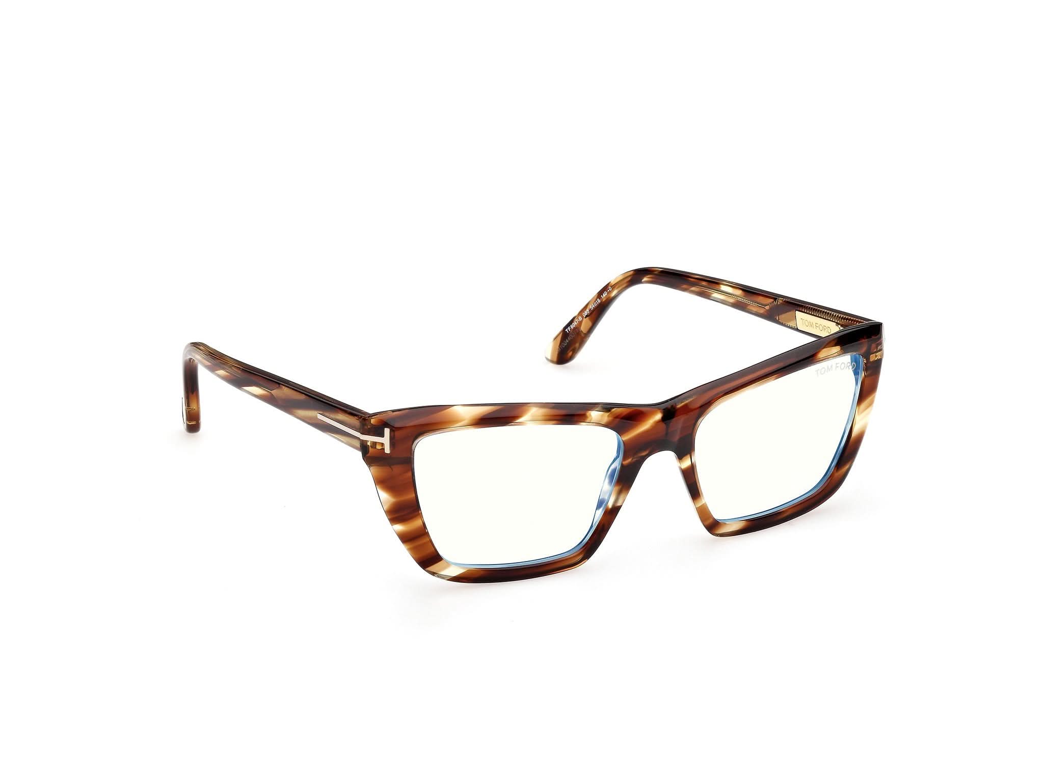 Side Front view of Tom Ford FT6042 1#color_Bunt Havana