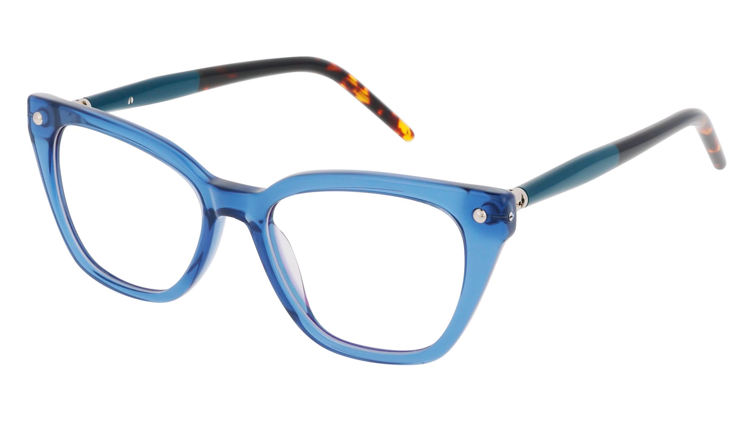 Angled view of Duncan and Todd frame ID3645218C2-transparent-blue#color_transparent blue