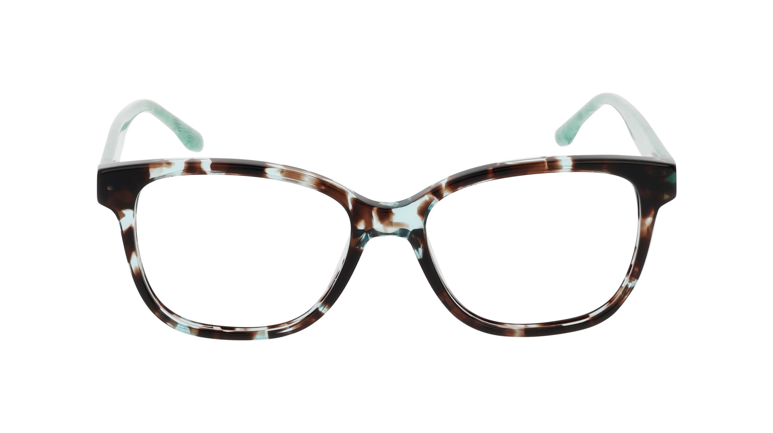 Front view of Duncan and Todd frame KERRA5116C1demi-brown-green#color_demi brown green
